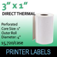 Direct Thermal Labels 3" x 1" Perf